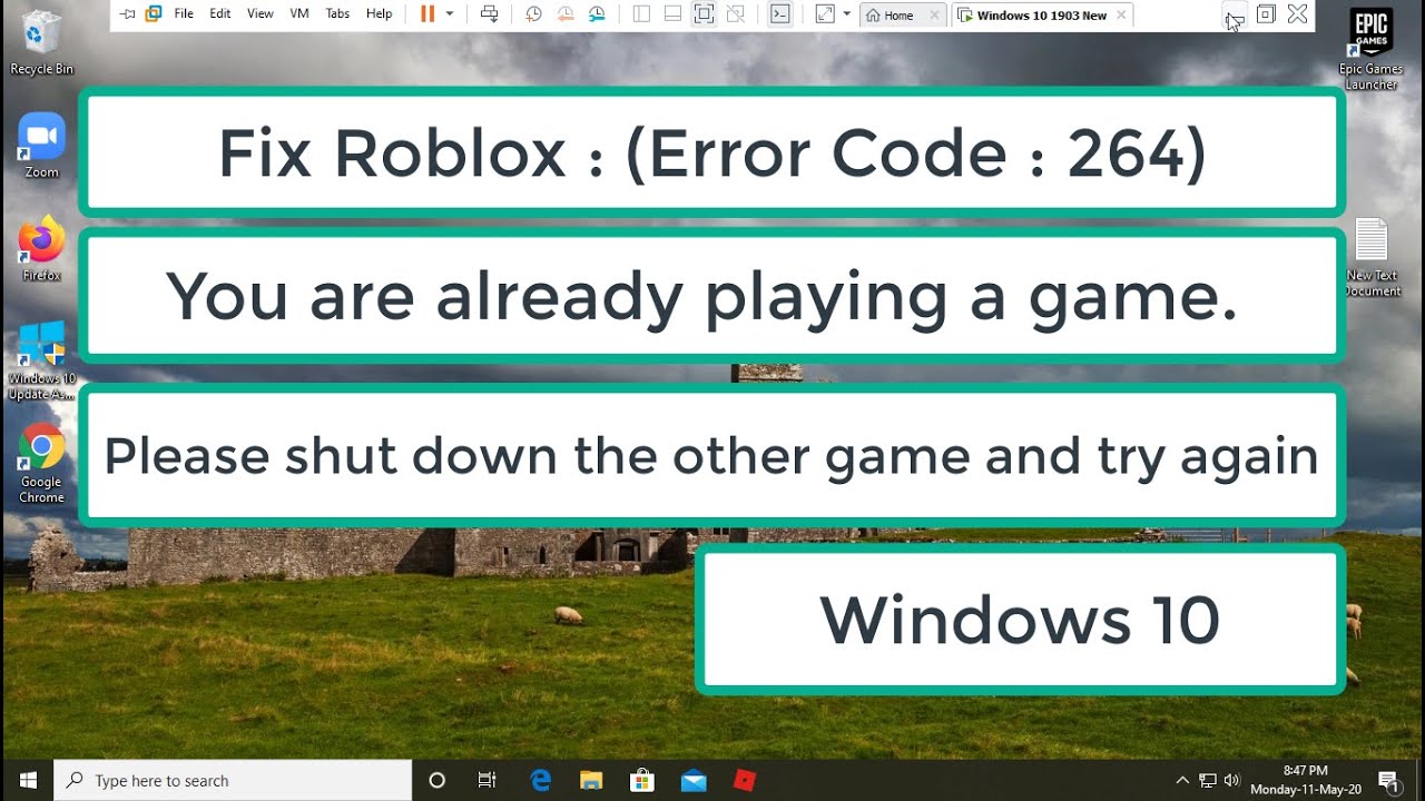 Fix Roblox Error Code 264 Youtube - roblox error code 103 reddit