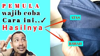 Cara menjahit RAPIH | pasang tangan kemeja pria tanpa obras#pemula#tutorial