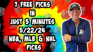 NBA, MLB, NHL Best Bets for Today Picks & Predictions Wednesday 5/22/24 | 7 Picks in 5 Minutes