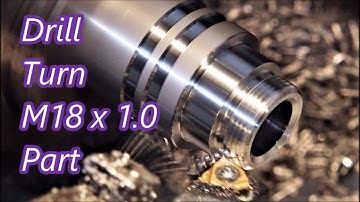 Cnc lathe threading M18x1.0, Drill, turn, in 2011 aluminium