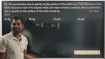 The acceleration due to gravity on the surface of the earth is g. If the diameter of the earth reduc