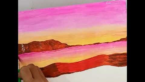 Easy Sunset Painting|Timelapse #sunsetpainting #youtubeshorts #Quickpainting #shorts