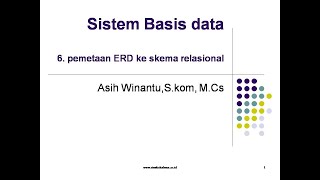 SBD 6 Pemetaan ERD ke relational