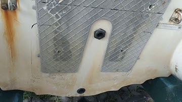 Removing rust from an inflatable boat.