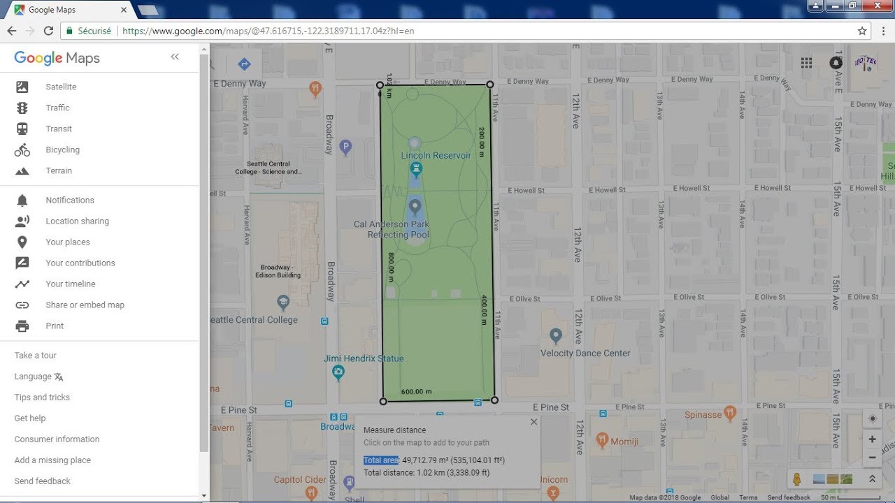 How to measure distance and area on google maps - YouTube