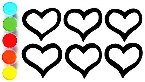 Rainbow Heart Glitter Coloring For Kids|Learn Shapes,Colors For Rainbow Heart Glitter Coloring|kids