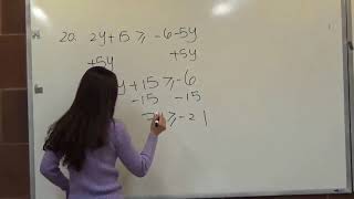 MAT150.5 Elementary Algebra Test 1 Practice Problem 20 Solution
