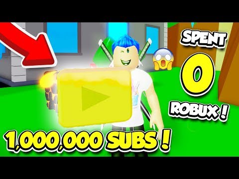 I Actually Spend Zero Robux And Get 1 000 000 Subscribers In Youtuber Simulator Roblox Youtube - best roblox youtuber simulator