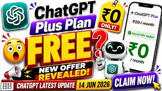 ChatGPT Plus Plan FREE? 🤩 New Offer Revealed! ChatGPT Latest Update 14 June 2026| Sahil Free AI Tool