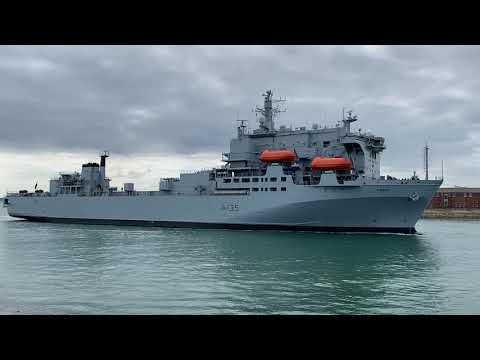 RFA Argus Arrives In Portsmouth For Rare Visit