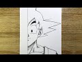 Comment dessiner la moitié du visage de Goku | Dessiner un anime facile étape par étape