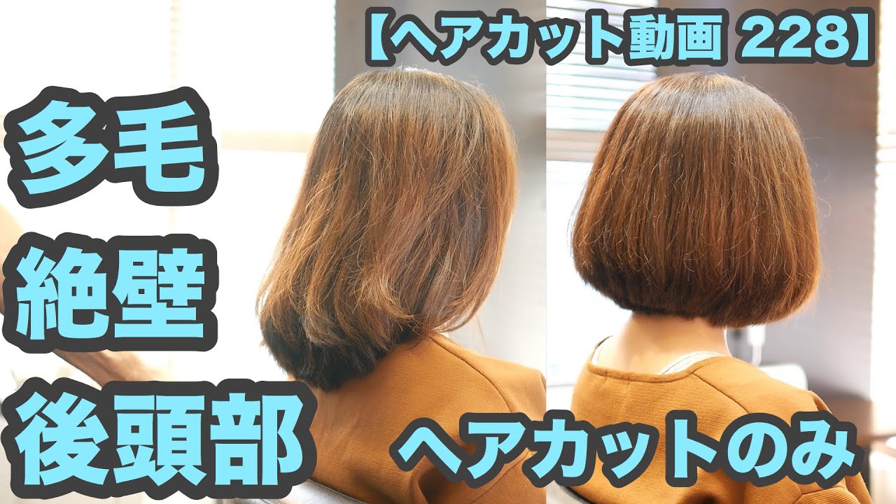 228 多毛 フラットな後頭部 ヘアカットのみで 毛先が丸いボブ 228 多毛 フラットな後頭部 ヘアカットのみで 毛先が丸いボブ
