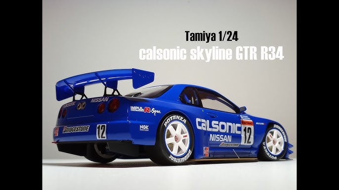 HOW TO PAINT SCALE MODEL CAR WITH SPRAY CAN PAINT Aoshima 1/24 Mine's GT-R  R34 step by step ASMR 