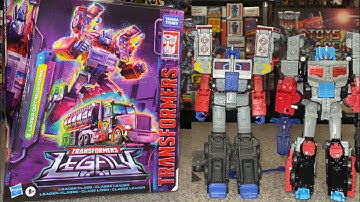 Transformers legacy leader class Laser Optimus prime review. Generations titans return collection
