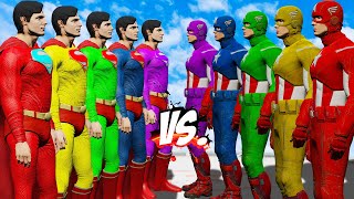 TEAM SUPERMAN COLOR VS TEAM CAPTAIN AMERICA COLOR - EPIC SUPERHEROES WAR