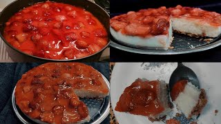 تشيز كيك الفراوله بدون فرن بدون بيض بمذاق رهيييب(cheesecake)