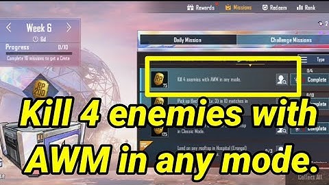 Kill 4 enemies with AWM in any mode