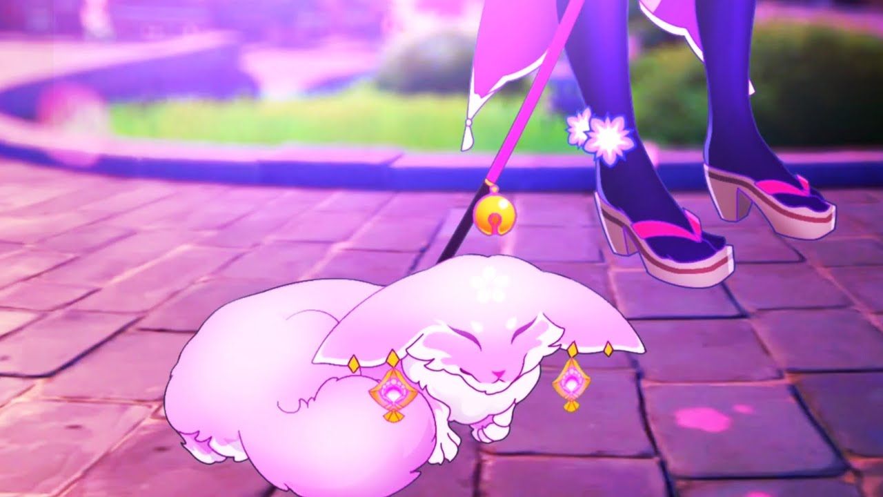 Ei try walking her pet l Genshin impact animation