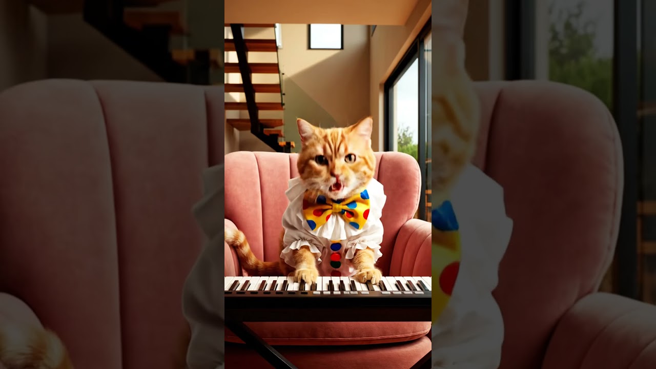 Cat number is rocking the music stage! 🎶🐱