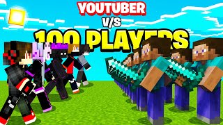 We Got Hunted By 100 Players in Minecraft!