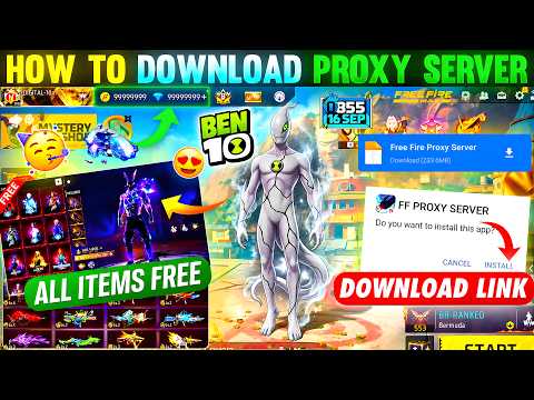 HOW TO DOWNLOAD PROXY SERVER IN FREE FIRE, HOW TO USE PROXY SERVER IN FREE FIRE, VIP PROXY SERVER