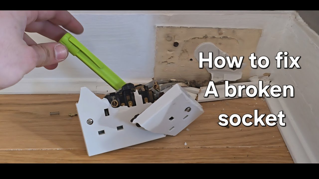 Repaired Socket How to repair a broken socket outlet UK Electrician - YouTube