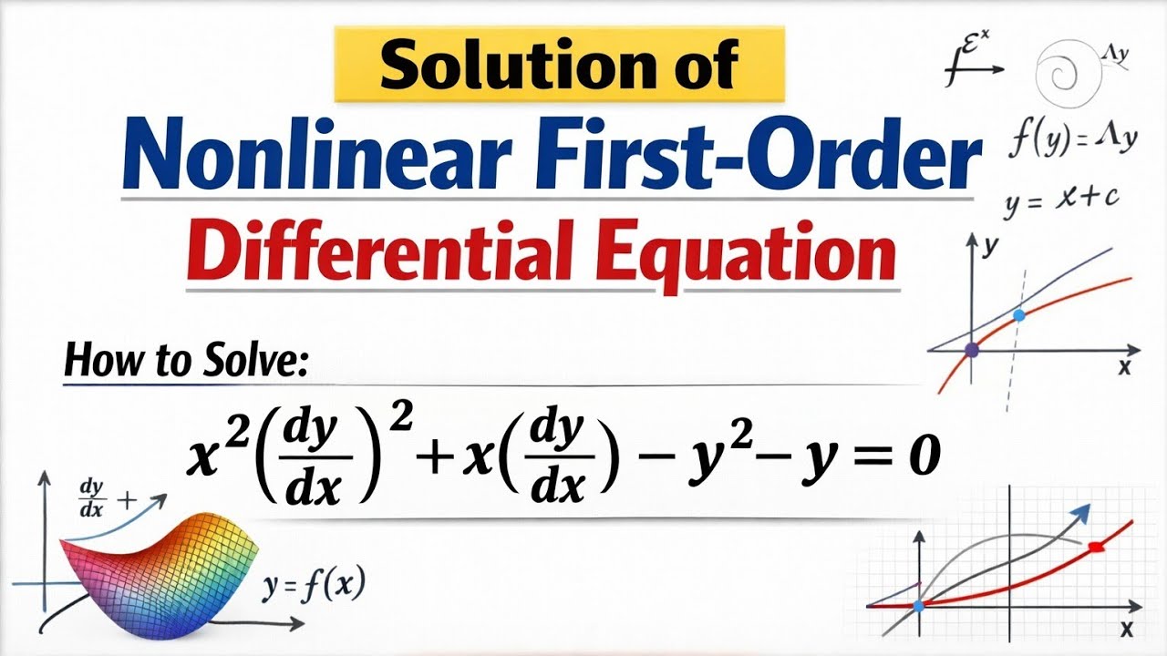 Solution of Nonlinear First-Order Differential Equation | Solvable for P
