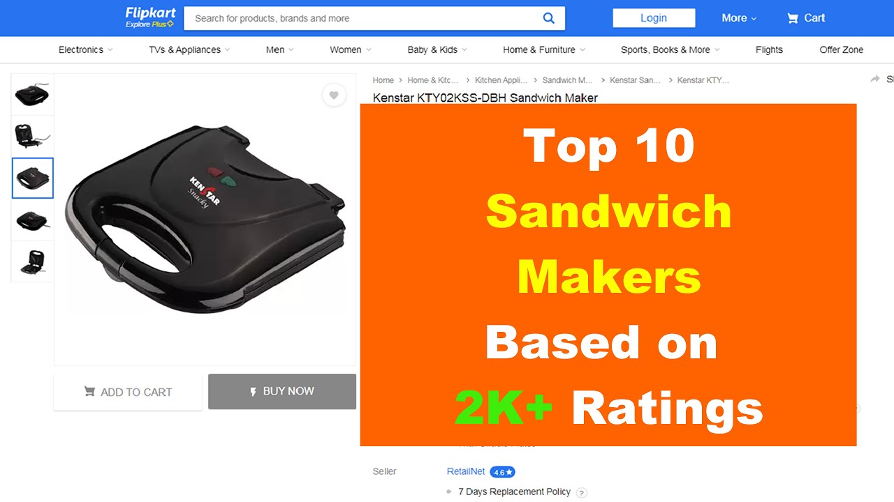 Top 10 Sandwich Makers Based on 2K+ Ratings | List of Best Selling Sandwich Makers in India