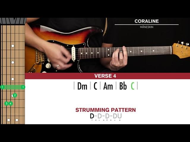 Coraline Guitar Cover Måneskin🎸|Tabs + Chords| - YouTube