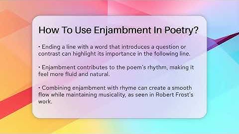 How To Use Enjambment In Poetry? - Tales And Texts