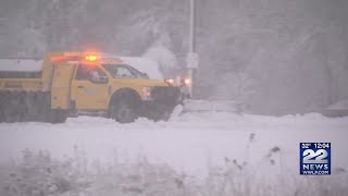 Western Mass. road conditions during snowstorm