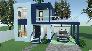 Modern Two Storey House Design (66sqm.)