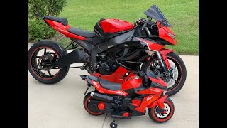 My SON’s REPLICA KAWASAKI NINJA power-wheel! #bikelover #bike #bikelover #powerwheels