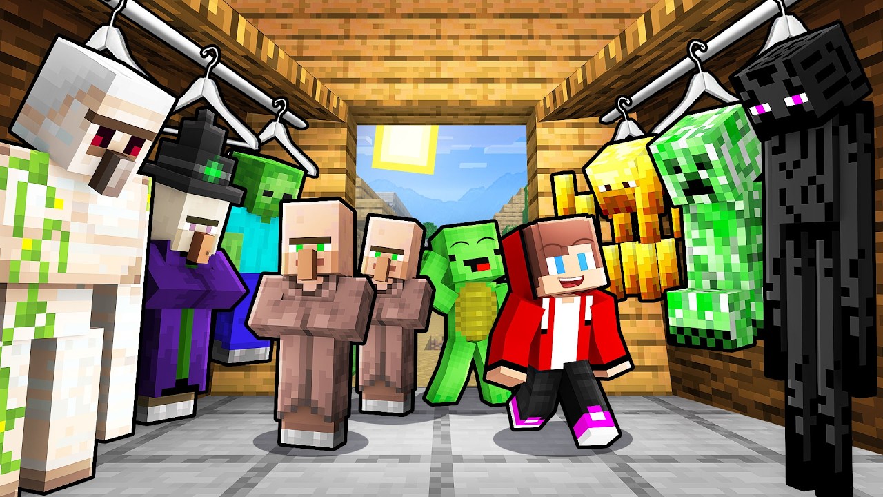 JJ and Mikey vs Villagers: MOBS SHAPESHIFT BATTLE in Minecraft