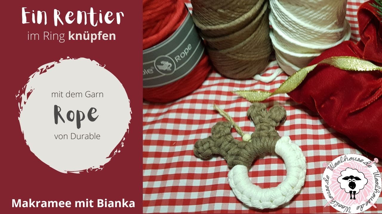 Makramee DIY Rentier / Serviettenring Last Minute Geschenk easy peasy