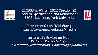 [HD] EECS3342 W22 - Lecture 1b - Part B2 - Predicates: Existential Quantification, Conversions