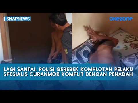 Lagi Santai, Polisi Gerebek Komplotan Pelaku Spesialis Curanmor Komplit dengan Penadah | Snapnews