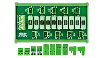 DIN Rail Mount AC 24V - 250V Pluggable Terminal Block Power Distribution Fuse  Module, OONO D-1528T