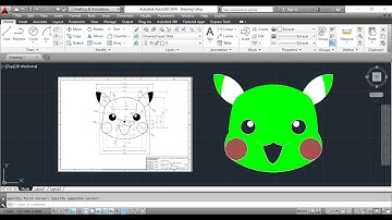 pikachu autocad 2D Practice Drawing / Exercise 12/ Simple Tutorial