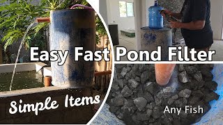 Simple Fish Pond Water Filter Barrel Jug Pipes Stone Sand and Charcoal- How to