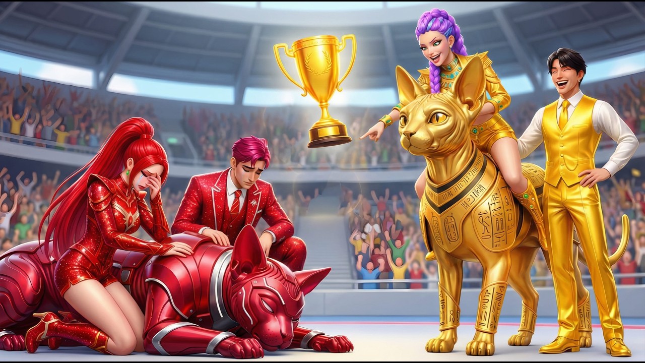 Golden Family vs Ruby Family:RUMI Wins the Magic Sphynx Cat Racing Championship |K-Pop Demon Hunters