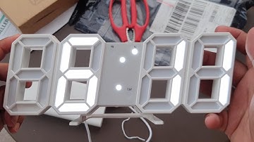 3D LED wall clock USB modern digital alarm clock UNBOXING AND SETTINGS