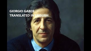 Giorgio Gaber - I apologize for talking about Maria (Chiedo scusa se parlo di Maria)