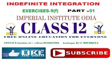 integration by partial fraction method exe-9 (f) part-01