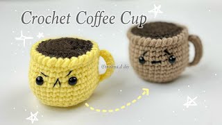 Easy Crochet Angry Coffee Cups Tutorial ☕️| Crochet Amigurumi Coffee Cups