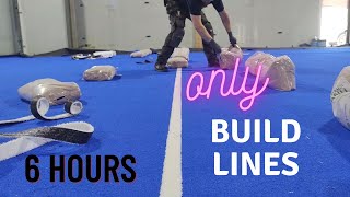 Paddle tennis court installation| Build white lines for padle court | Floor installation | DIY