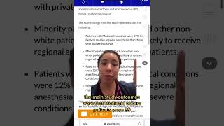 Women Minorities Less Likely To Receive Regional Anesthesia After Hip Shoulder Surgery?