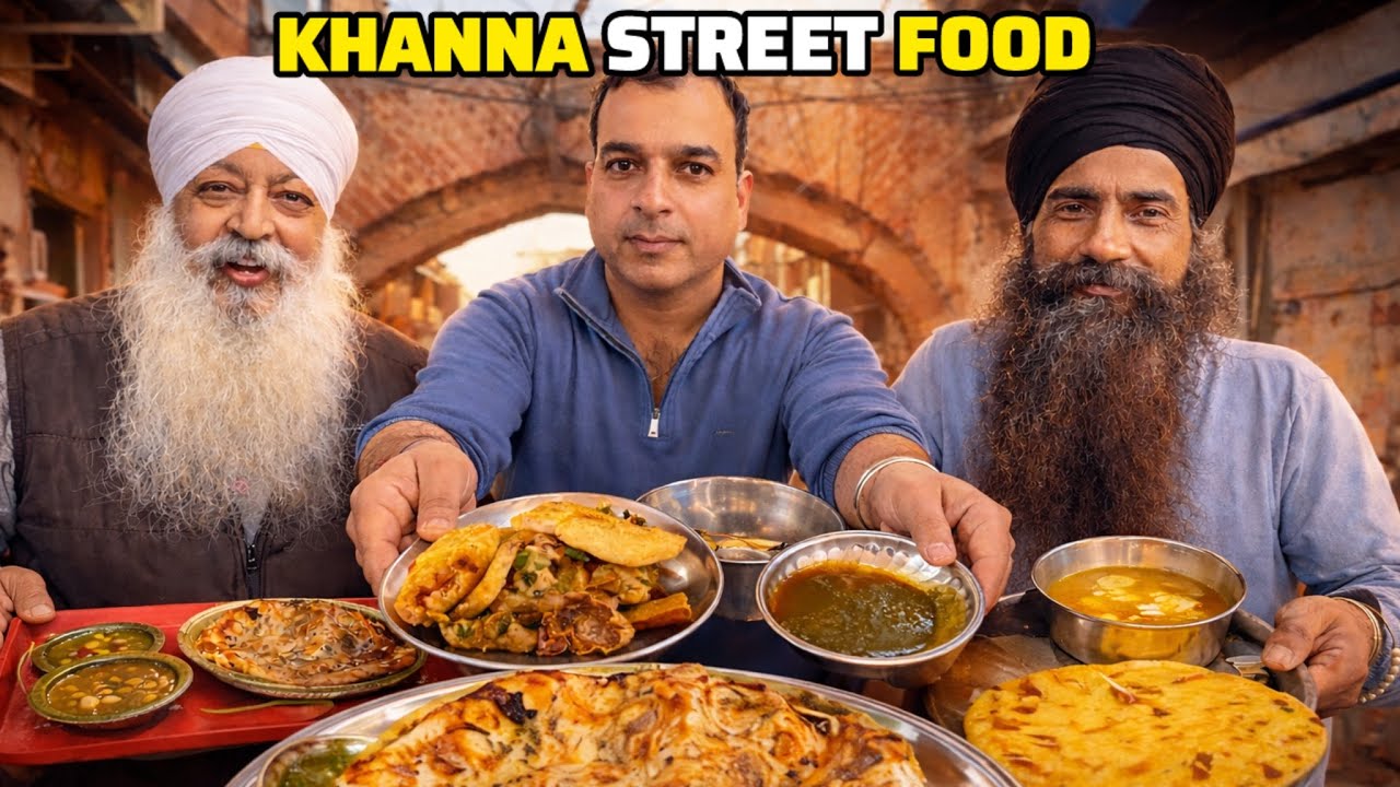KHANNA Famous STREET FOOD | Sardar Ji Amritsari KULCHA, SARSON ka SAAG | Street Food India