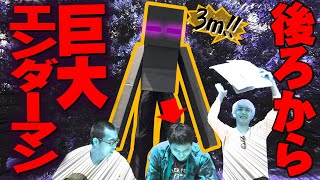 【マイクラドッキリ】後ろから突然リアルエンダーマンが現れたら•••【モニタリング】