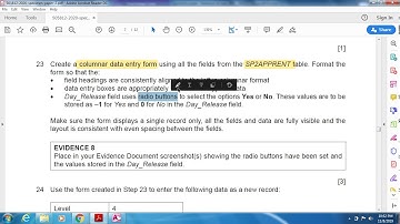 IGCSE ICT 2020 Specimen Paper 2 Data Manipulation- Part 2